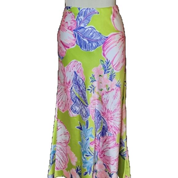 Lilly Pulitzer Cory Midi Skirt Size 2 in Matcha Green Boho Babe NWOT - Picture 2 of 8